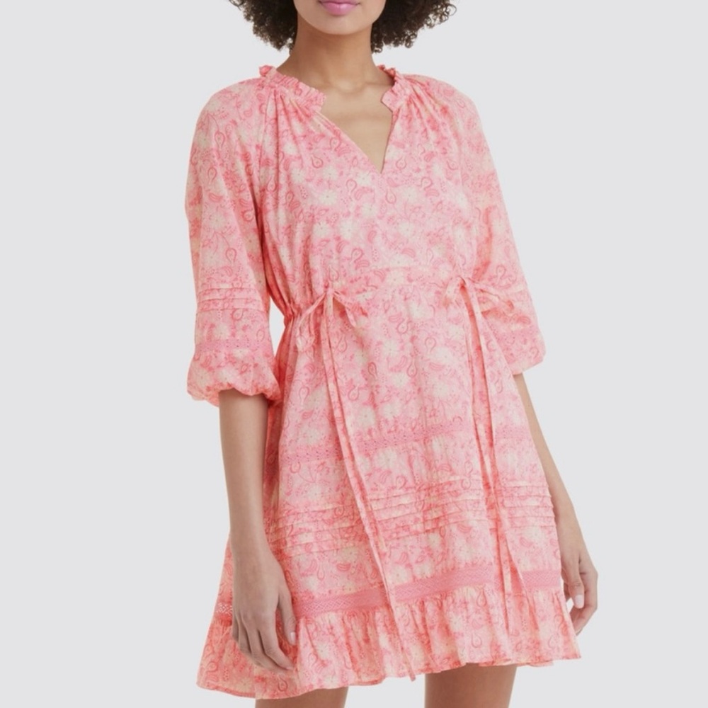 Draper James Kellie Babydoll Dress in Pink Paisley
